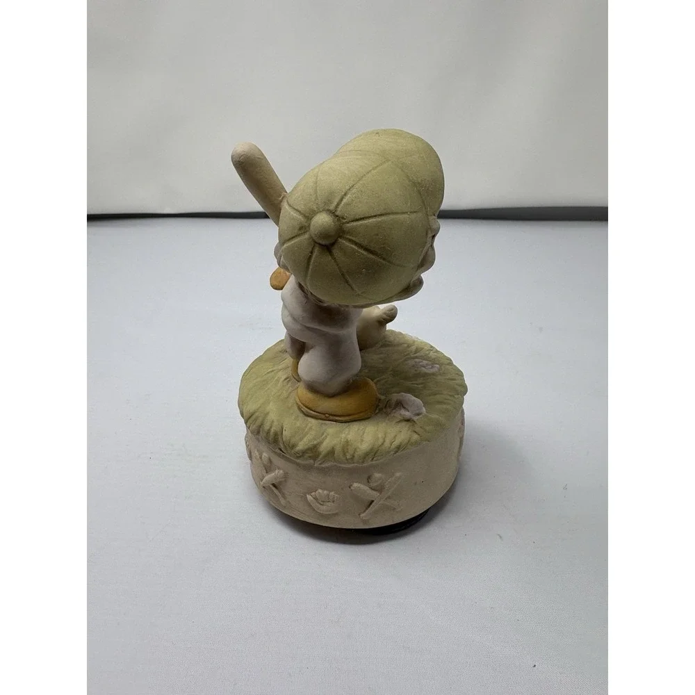 Vintage Music Box Boy with Baseball Bat & Dog – 